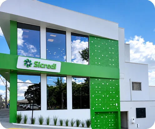 Agência Sicredi — detalhe da fachada