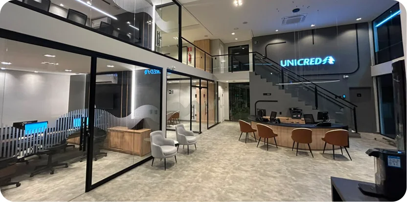 Agência Unicred — área de atendimento